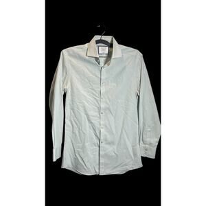 Charles Tyrwhitt Dress Shirt Mens 15 1/2 32 Slim Fit Non Iron Cotton Office